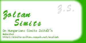 zoltan simits business card